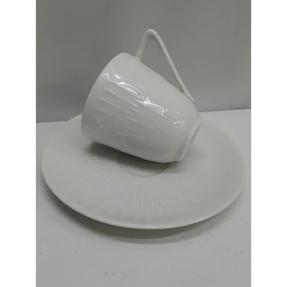 Vtg Hutschenreuther Selb LHS Bavaria Germany APART Demitasse Cup Saucer White